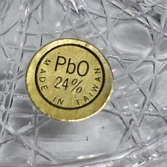 Crystal Pedestal Candlesticks Candleholders Pair PbO 24% Vintage Made in Taiwan - Picture 2 of 8